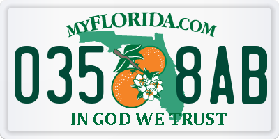 FL license plate 0358AB