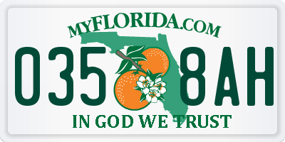FL license plate 0358AH
