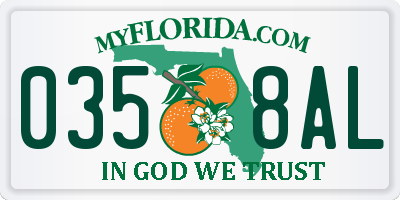 FL license plate 0358AL