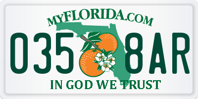 FL license plate 0358AR