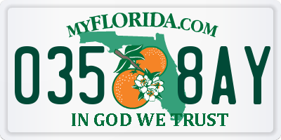 FL license plate 0358AY