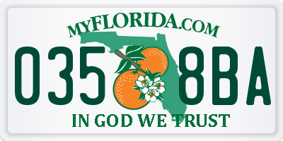 FL license plate 0358BA