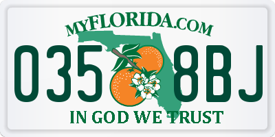 FL license plate 0358BJ