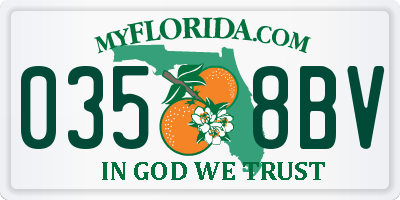 FL license plate 0358BV