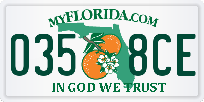 FL license plate 0358CE