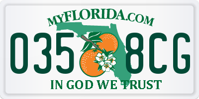 FL license plate 0358CG