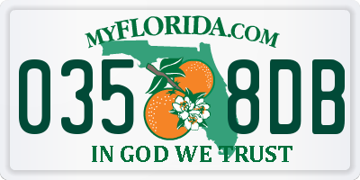 FL license plate 0358DB