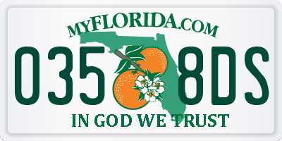 FL license plate 0358DS