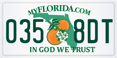 FL license plate 0358DT