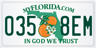 FL license plate 0358EM