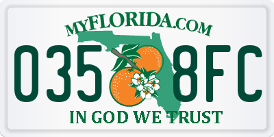 FL license plate 0358FC