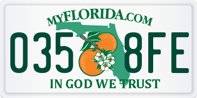 FL license plate 0358FE