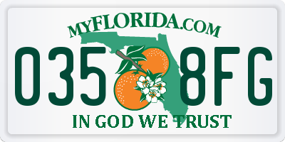 FL license plate 0358FG