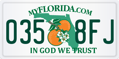 FL license plate 0358FJ