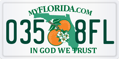 FL license plate 0358FL
