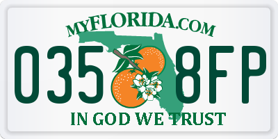 FL license plate 0358FP