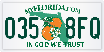 FL license plate 0358FQ