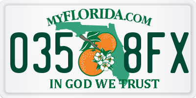 FL license plate 0358FX