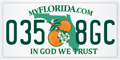 FL license plate 0358GC