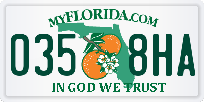 FL license plate 0358HA