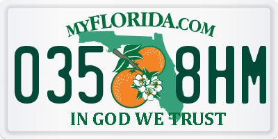 FL license plate 0358HM