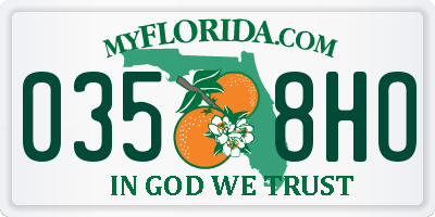 FL license plate 0358HO
