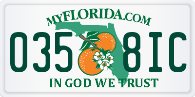 FL license plate 0358IC