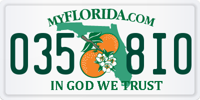 FL license plate 0358IO