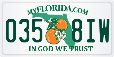 FL license plate 0358IW