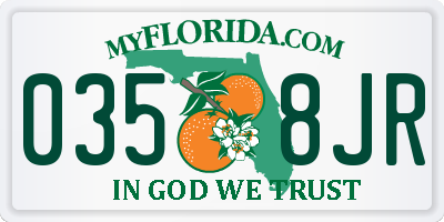 FL license plate 0358JR