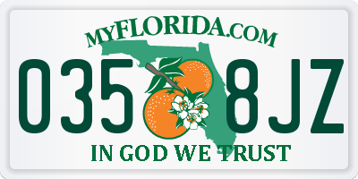 FL license plate 0358JZ