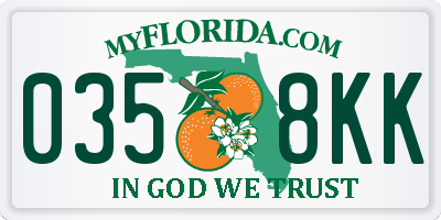 FL license plate 0358KK