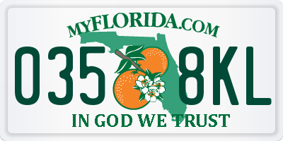 FL license plate 0358KL