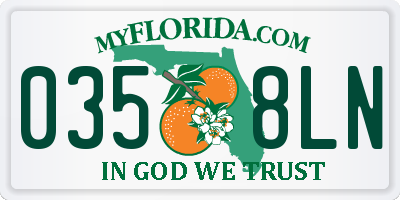 FL license plate 0358LN