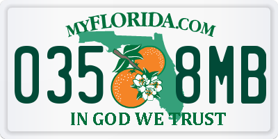 FL license plate 0358MB
