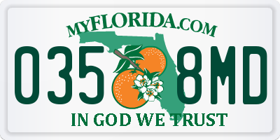 FL license plate 0358MD