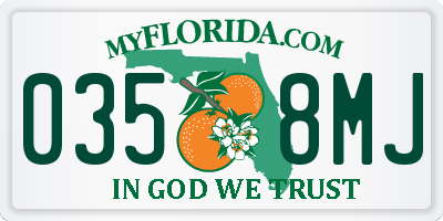 FL license plate 0358MJ