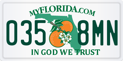 FL license plate 0358MN