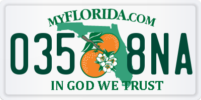 FL license plate 0358NA