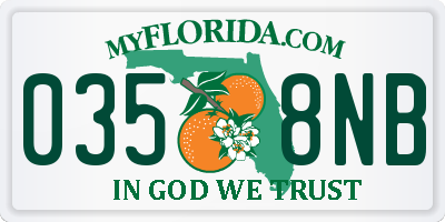 FL license plate 0358NB