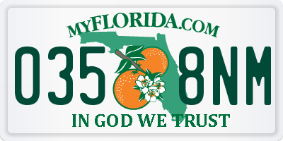FL license plate 0358NM