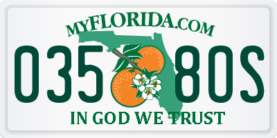 FL license plate 0358OS