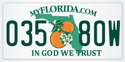 FL license plate 0358OW