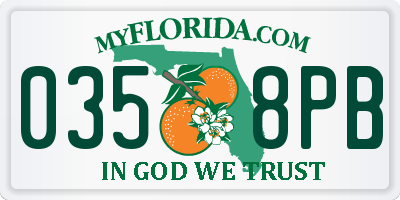 FL license plate 0358PB