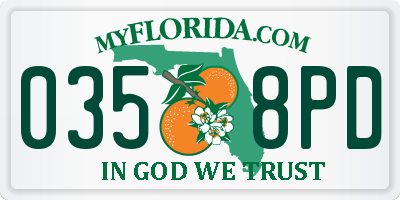 FL license plate 0358PD