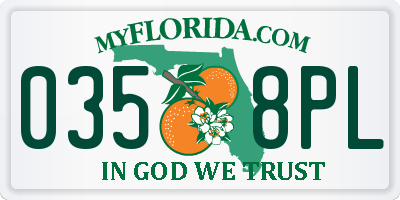 FL license plate 0358PL