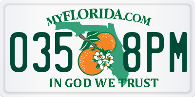 FL license plate 0358PM