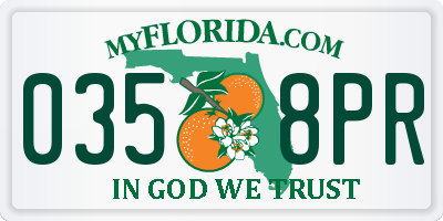 FL license plate 0358PR