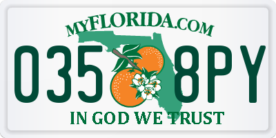 FL license plate 0358PY