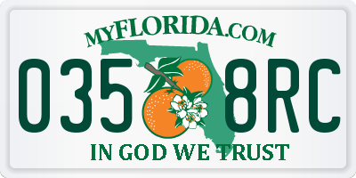 FL license plate 0358RC